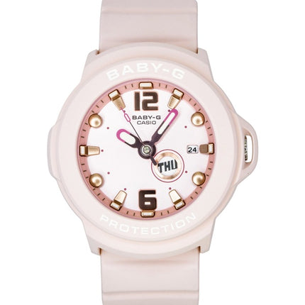 Montre Casio Baby-G Plus analogique pour femme, bracelet en résine, cadran rose pastel, mouvement à quartz BGA-15K-4A, étanche à 100 m