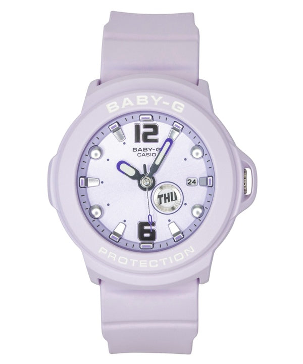 Montre Casio Baby-G Plus analogique en résine, cadran violet, mouvement à quartz, BGA-15K-6A, étanche à 100 m, pour femme, avec support convertible