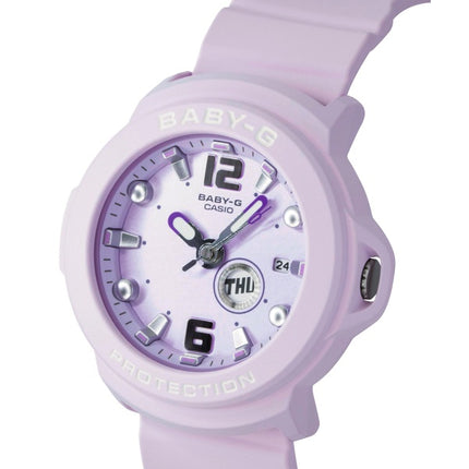 Montre Casio Baby-G Plus analogique en résine, cadran violet, mouvement à quartz, BGA-15K-6A, étanche à 100 m, pour femme, avec support convertible