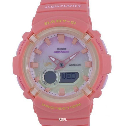 Montre pour femme Casio Baby-G Aqua Planet analogique numérique Quartz BGA-280AQ-4A BGA280AQ-4 100M