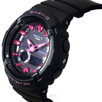 Montre analogique numérique Casio Baby-G pour femme avec bracelet en résine et cadran noir à quartz BGA-280DN-1A 100 m