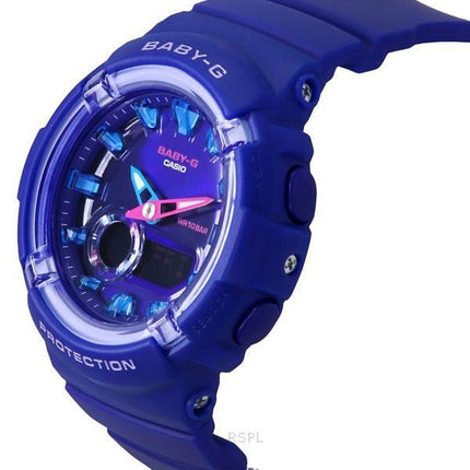 Montre analogique numérique Casio Baby-G pour femme avec bracelet en résine et cadran bleu à quartz BGA-280DN-2A 100 m