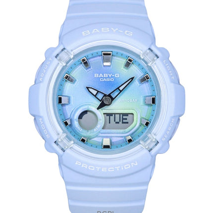 Montre analogique numérique Casio Baby-G pour femme, bracelet en résine, cadran bleu, quartz, BGA-280TD-2A, 100 m
