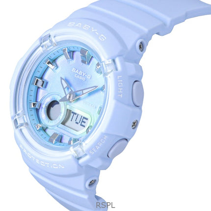 Montre analogique numérique Casio Baby-G pour femme, bracelet en résine, cadran bleu, quartz, BGA-280TD-2A, 100 m