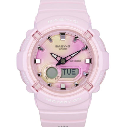 Montre analogique numérique Casio Baby-G pour femme, bracelet en résine, cadran multicolore, quartz, BGA-280TD-4A, 100 m