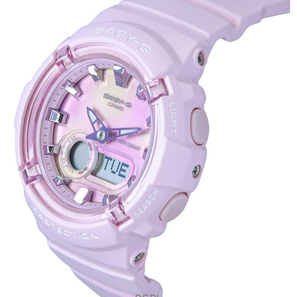 Montre analogique numérique Casio Baby-G pour femme, bracelet en résine, cadran multicolore, quartz, BGA-280TD-4A, 100 m