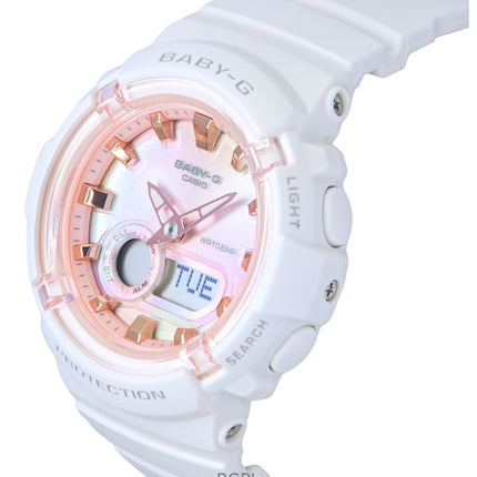 Montre analogique numérique Casio Baby-G pour femme, bracelet en résine, cadran multicolore, quartz, BGA-280TD-7A, 100 m