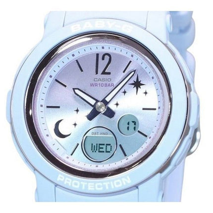 Casio Baby-G Moon And Star Series Bracelet en résine numérique analogique Cadran violet Quartz BGA-290DS-2A 100M Montre pour fem