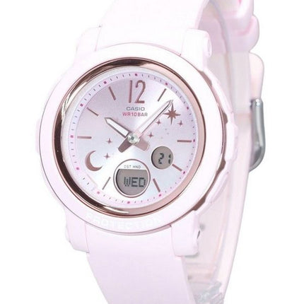 Casio Baby-G Moon And Star Series Bracelet en résine numérique analogique Cadran rose Quartz BGA-290DS-4A 100M Montre pour femme