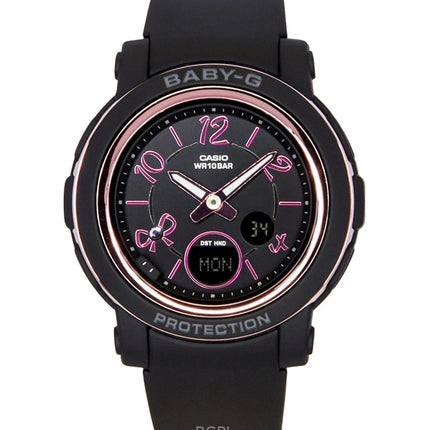 Montre analogique numérique Casio Baby-G pour femme, bracelet en résine, cadran noir, quartz, BGA-290RA-1A, 100 m