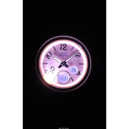 Montre analogique numérique Casio Baby-G pour femme, bracelet en résine, cadran rose, quartz, BGA-290RA-4A, 100 m