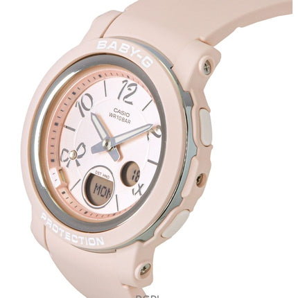 Montre analogique numérique Casio Baby-G pour femme, bracelet en résine, cadran rose, quartz, BGA-290RA-4A, 100 m