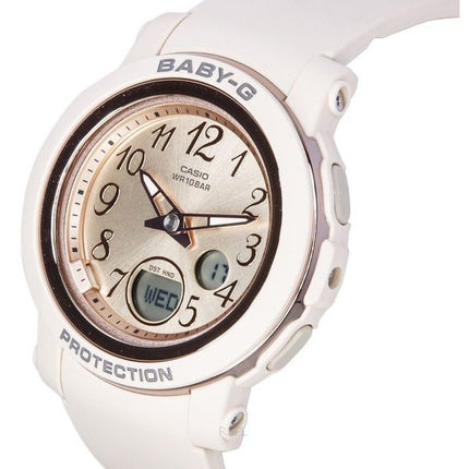 Montre pour femme Casio Baby-G analogique numérique avec bracelet en résine et cadran en or rose BGA-290SA-4A 100M