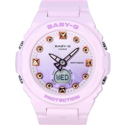 Montre pour femme Casio Baby-G Summer Colors Series analogique numérique rose bracelet en résine Quartz BGA-320-4A 100M