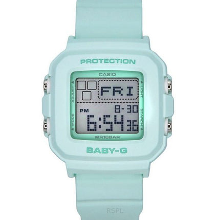 Montre numérique Casio Baby-G pour femme avec bracelet en résine et cadran vert menthe BGD-10-3 100 m