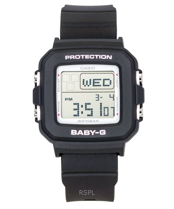 Montre Casio Baby-G Plus Digitale pour femme, bracelet en résine, quartz, BGD-10KH-1, étanche à 100 m, avec support en silicone