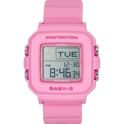 Montre Casio Baby-G Digital à bracelet en résine rose, mouvement à quartz, BGD-10KH-4, étanche à 100 m, pour femme