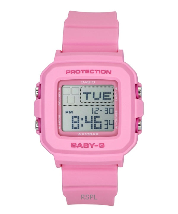 Montre Casio Baby-G Digital à bracelet en résine rose, mouvement à quartz, BGD-10KH-4, étanche à 100 m, pour femme