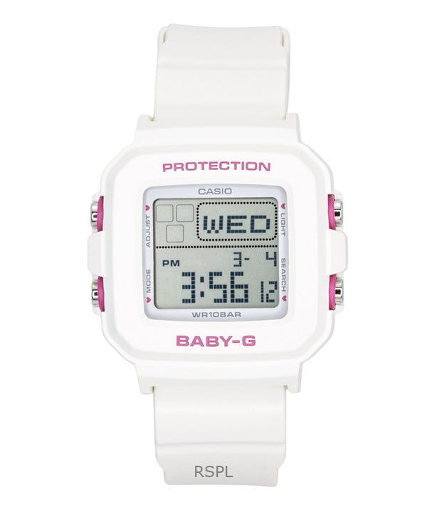 Montre Casio Baby-G Plus Digitale à quartz avec bracelet en résine et étui en silicone pour femme BGD-10KH-7, étanche à 100 m.