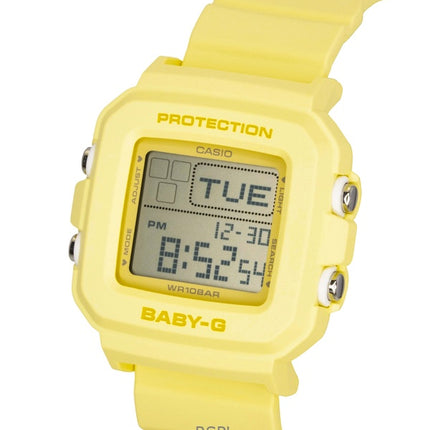 Montre Casio Baby-G Digital pour femme, bracelet en résine jaune, mouvement à quartz, BGD-10KH-9, étanche à 100 m