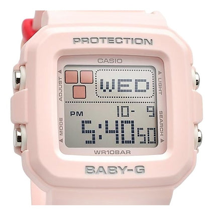 Montre numérique Casio Baby-G Plus pour femme avec bracelet en résine rose et quartz BGD-10L-4 100 m et passants de bracelet sup