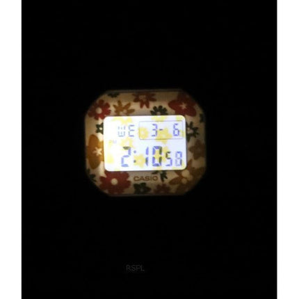 Montre pour femme Casio Baby-G Retro Flower Field Digital Bracelet en résine blanche Quartz BGD-565RP-7 100M