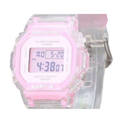 Montre pour femme Casio Baby-G Digital Summer Jelly Bracelet en résine rose transparent Quartz BGD-565SJ-7 100M