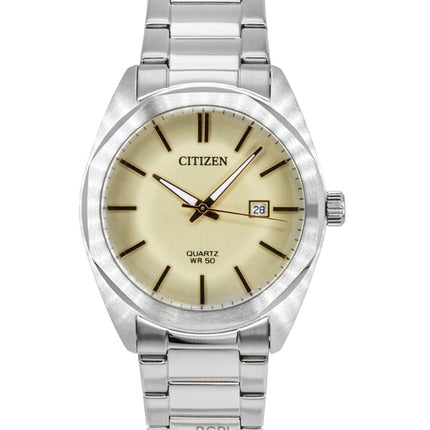 Montre Citizen BI5110-54B pour homme, acier inoxydable, cadran ivoire, quartz