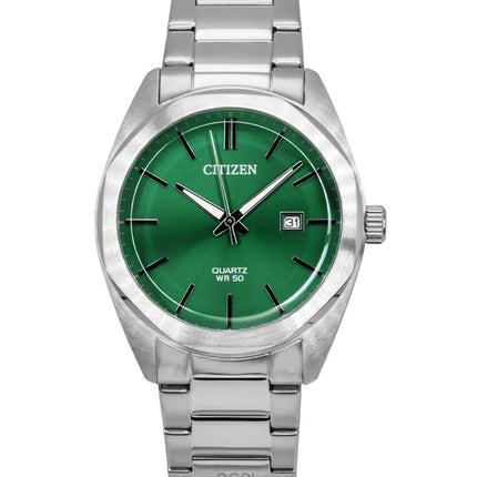 Montre Citizen BI5110-54X pour homme, acier inoxydable, cadran vert, quartz