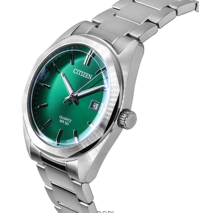 Montre Citizen BI5110-54X pour homme, acier inoxydable, cadran vert, quartz
