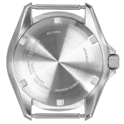 Montre homme Citizen Promaster Land GMT analogique, bracelet en nylon gris, cadran bleu marine, Eco-Drive BJ7150-09L, étanche à 200 m