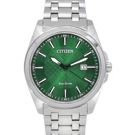Montre pour homme Citizen Peyten en acier inoxydable avec cadran vert Eco-Drive BM7530-50X 100M