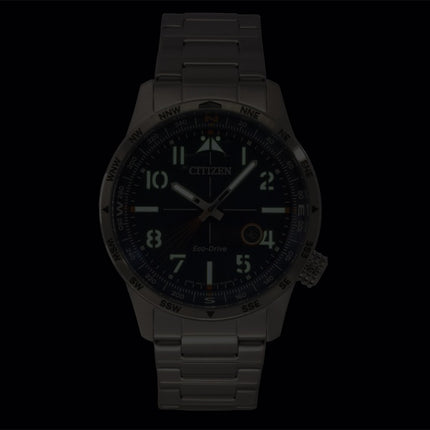 Montre homme Citizen Weekender Avion, boîtier en acier inoxydable, cadran bleu, Eco-Drive BM7550-52L, étanche à 100 m