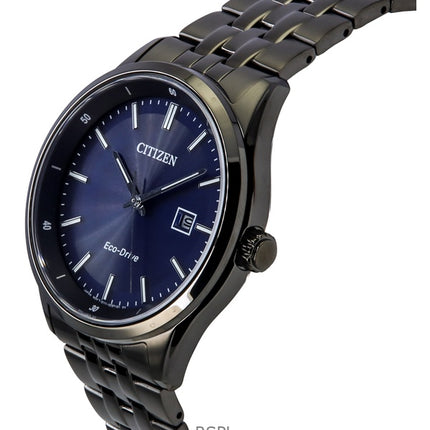Montre Citizen Eco-Drive en acier inoxydable avec cadran bleu BM7567-50L 100M pour homme