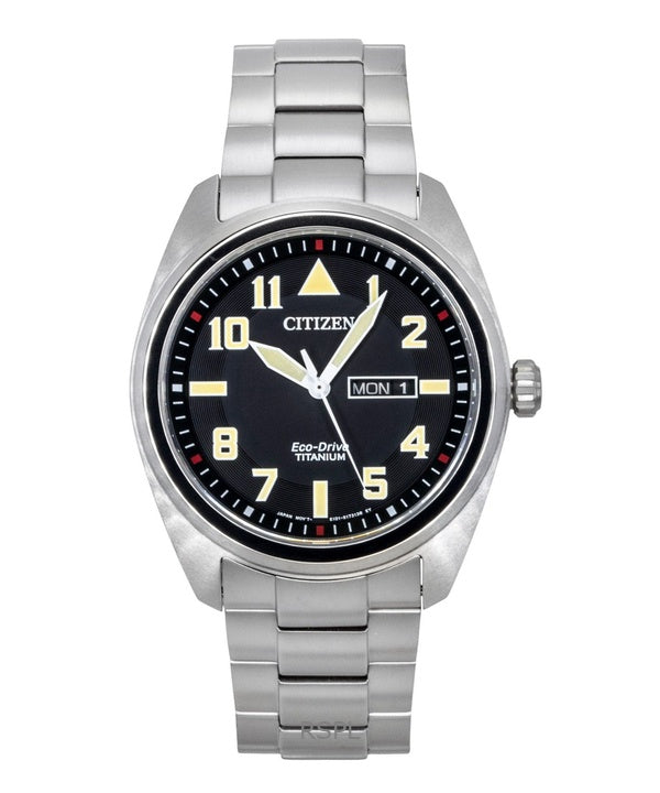 Montre homme Citizen Garrison Super Titanium, cadran noir, Eco Drive BM8560-88E, étanche à 100 m