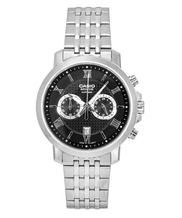 Montre homme Casio Beside Chronographe Analogique Acier Inoxydable Cadran Noir Quartz BMS-500D-1A