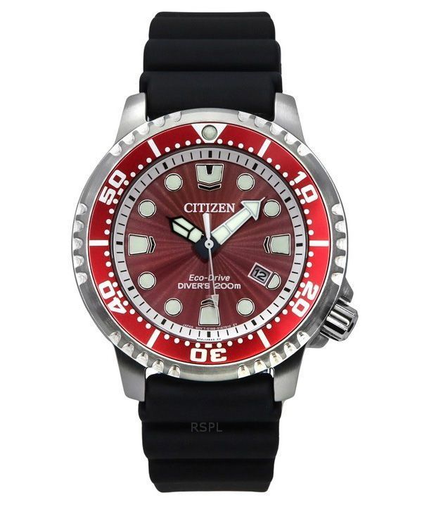 Montre pour homme Citizen Promaster Divers Eco-Drive BN0159-15X 200M avec bracelet en silicone sans marqueur de profondeur