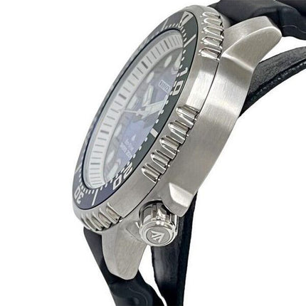 Montre pour homme Citizen Promaster Dive Eco-Drive avec bracelet en polyuréthane et cadran bleu BN0166-01L 200M