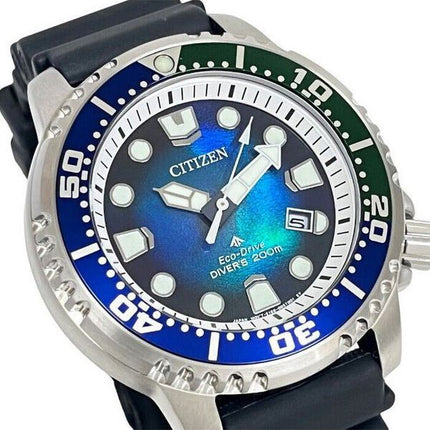 Montre pour homme Citizen Promaster Dive Eco-Drive avec bracelet en polyuréthane et cadran bleu BN0166-01L 200M