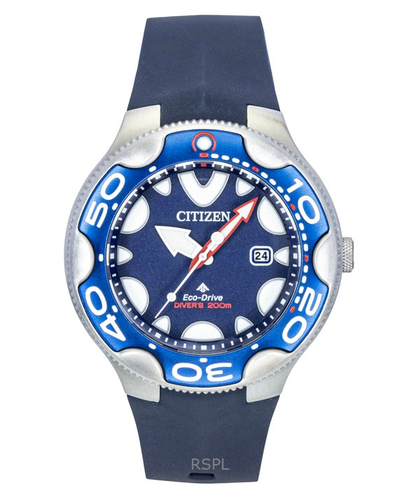 Montre homme Citizen Promaster Dive Marine, bracelet en polyuréthane, cadran bleu, Eco-Drive BN0231-01L, étanche à 200 m