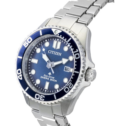 Montre homme Citizen Promaster Dive en acier inoxydable, cadran bleu, Eco-Drive BN0260-54L, étanche à 200 m