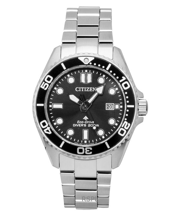 Montre homme Citizen Promaster Dive en acier inoxydable, cadran noir, Eco-Drive BN0261-51E, étanche à 200 m