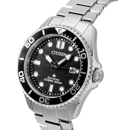Montre homme Citizen Promaster Dive en acier inoxydable, cadran noir, Eco-Drive BN0261-51E, étanche à 200 m