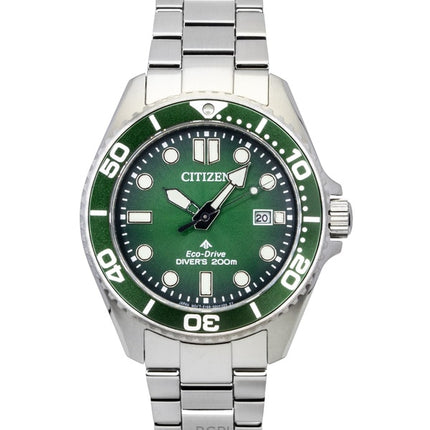 Montre homme Citizen Promaster Marine Eco-Drive Diver&#39;s BN0269-50W 200M, cadran vert, acier inoxydable