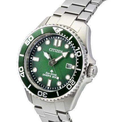 Montre homme Citizen Promaster Marine Eco-Drive Diver&#39;s BN0269-50W 200M, cadran vert, acier inoxydable