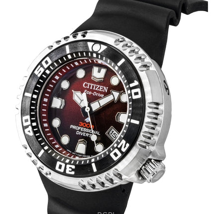 Montre de plongée Citizen Promaster Eco-Drive BN1024-01Z pour homme, bracelet en polyuréthane, cadran rouge, 300 m
