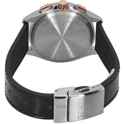 Montre homme Citizen Attesa radiocommandée, bracelet cuir, cadran gris, Eco-Drive BY1004-17X, 100 m