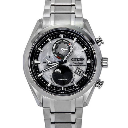 Montre pour homme Citizen Eco-Drive Tsuki-yomi Super Titanium radiocommandée cadran gris BY1010-81H 100M