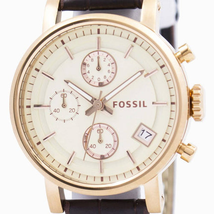 Fossil BoyFriend originale chronographe en acier inoxydable C181020-BRW Montre Femme