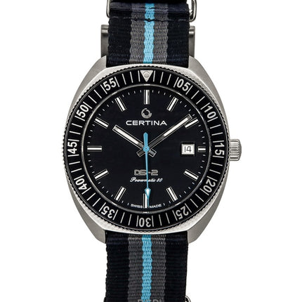 Montre de plongée automatique Certina DS-2 Sea Turtle Conservancy édition spéciale cadran noir C024.607.48.051.10 200 m pour homme